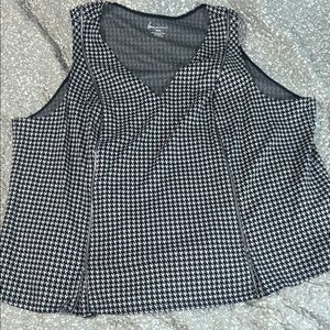 Lane Bryant Black and White Houndstooth Vest